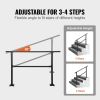 VEVOR Outdoor Stair Railing, Fits for 1-4 Steps Transitional Wrought Iron Handrail, Adjustable Exterior Stair Railing