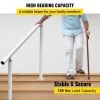 VEVOR Outdoor Stair Railing Kit, 3 FT Handrails 2-3 Steps, Adjustable Angle White Aluminum Stair Hand Rail for The Elderly