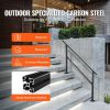 VEVOR Outdoor Stair Railing, Fits for 1-4 Steps Transitional Wrought Iron Handrail, Adjustable Exterior Stair Railing
