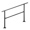 VEVOR Outdoor Stair Railing, Fits for 1-4 Steps Transitional Wrought Iron Handrail, Adjustable Exterior Stair Railing